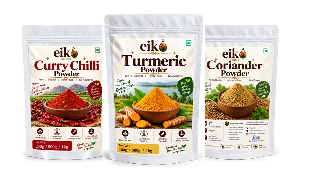 Turmeric 250g + Chilli 250g + Coriander/Cumin 100g Combo (పసుపు, కారం & ధనియాలు/జీలకర్ర కాంబో)